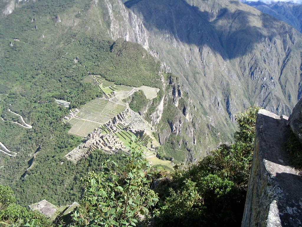Looking down at Machu Picchu